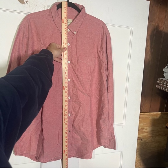 American Eagle Men's Button Down Shirt Dusty Rose Pink Long Sleeve Size XXL - Picture 4 of 9